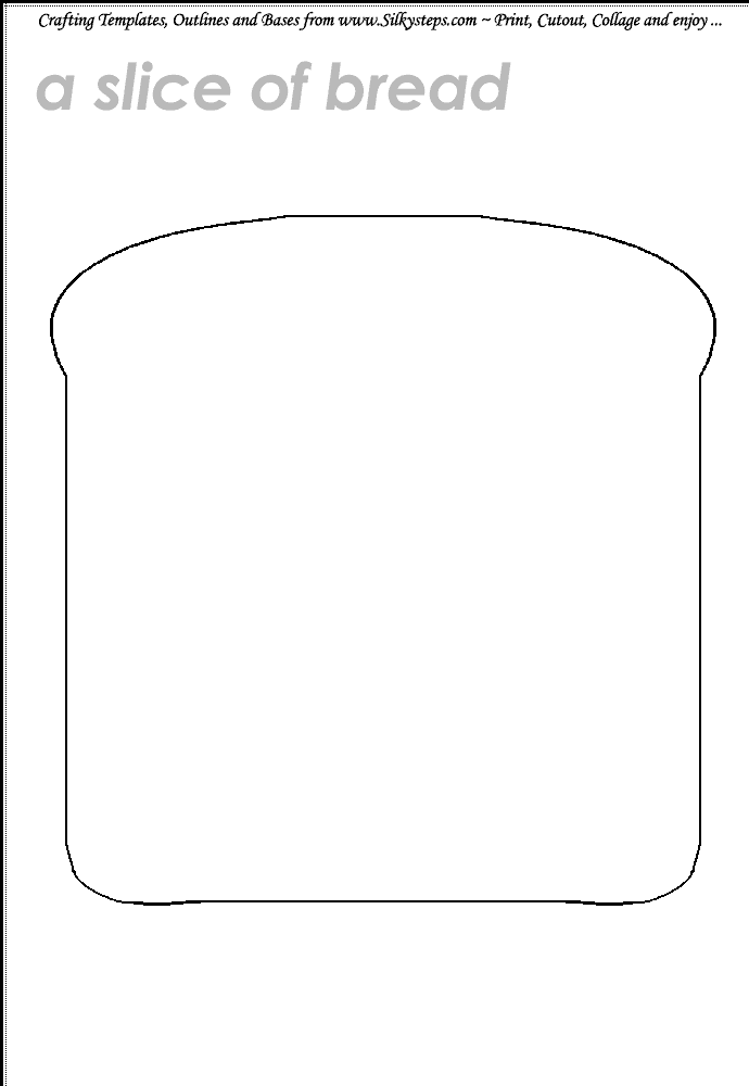 Bread slice outline template for toast sandwich craft and collage