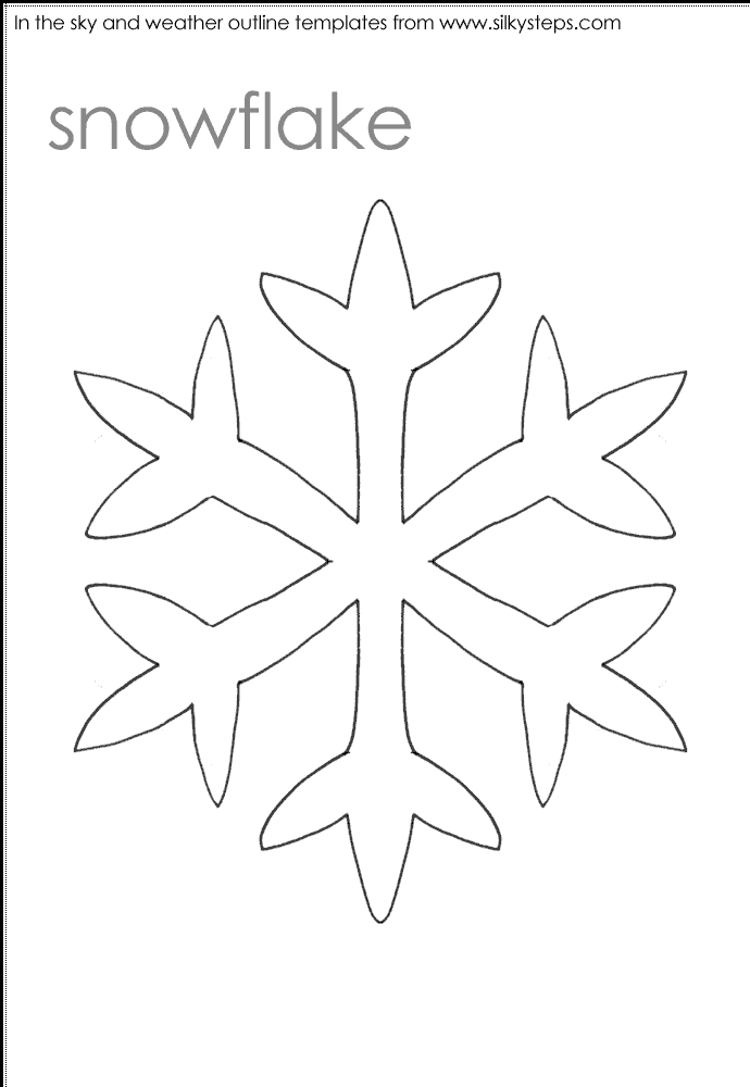 Snowflake outline template - weather and sky theme