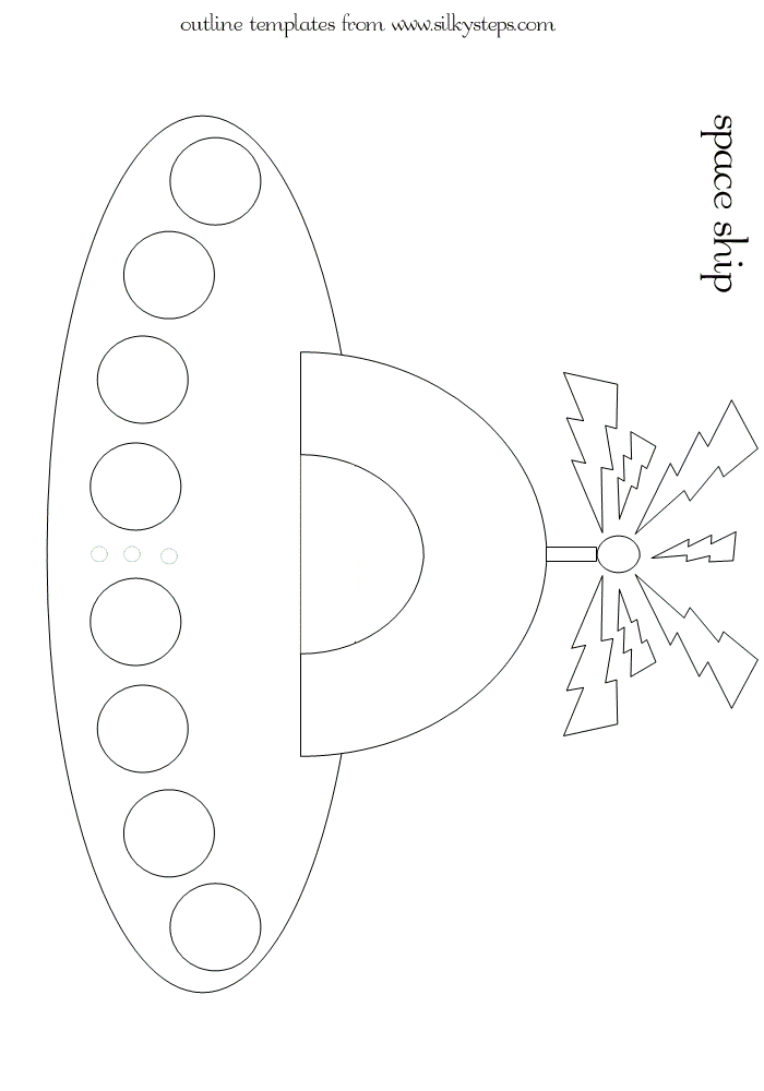 Space ship outline template picture