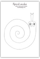 Spiral snake outline template