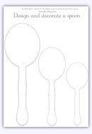 Sppoon outline templates - 3 sizes for craft activities