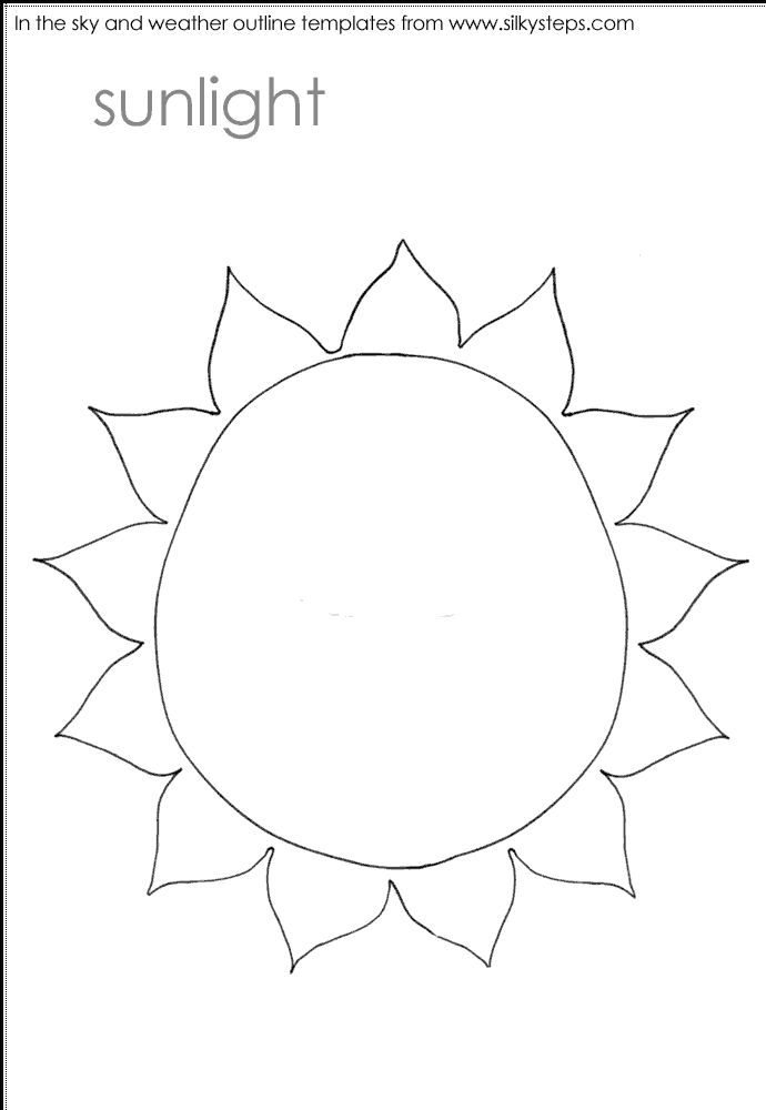 Sunlight outline template - weather and sky theme