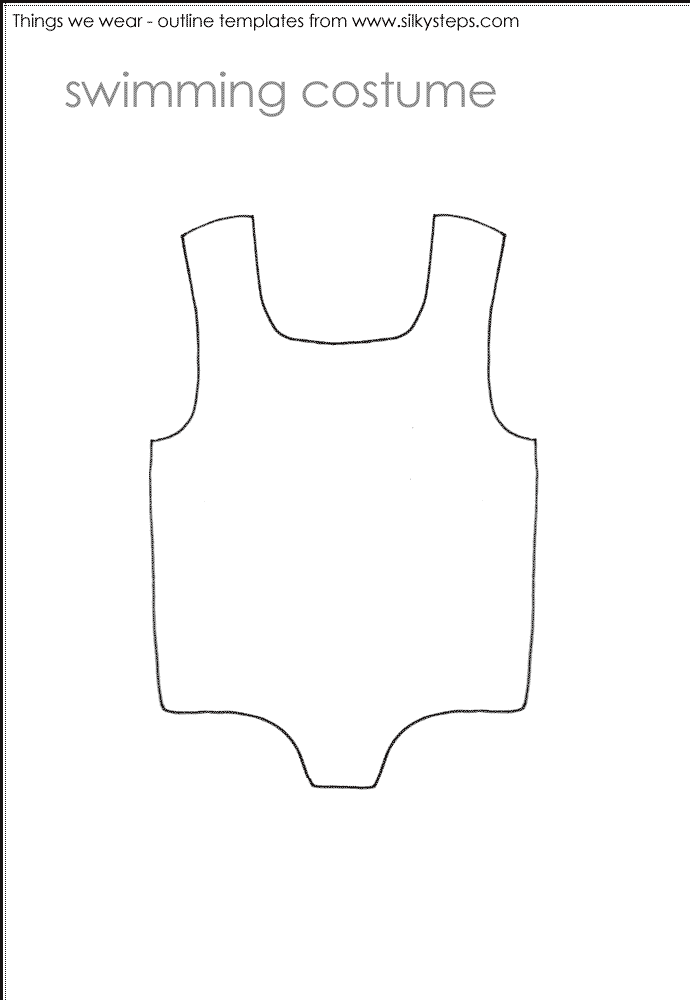 Swimming costume outline template - preschool activities