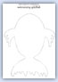 Top down view of a swimming goldfish - outline craft template