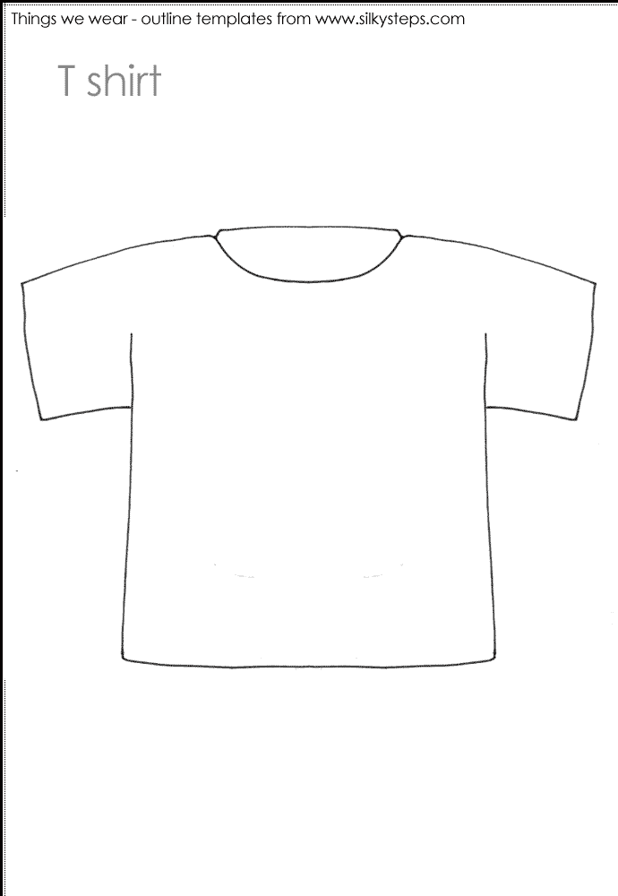T shirt outline template - preschool activities