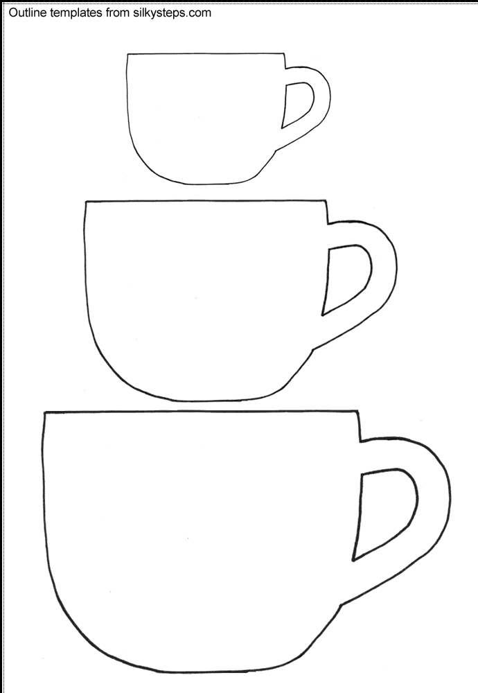 Teacup outline templates
