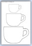 Teacup outline template - 3 sizes to explore preschool creative math and language