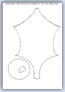Holly leaf template and large berry outline