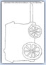 Horse drawn caravan outline template