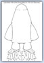 Rocket space shuttle outline template