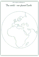 The world planet Earth outline template