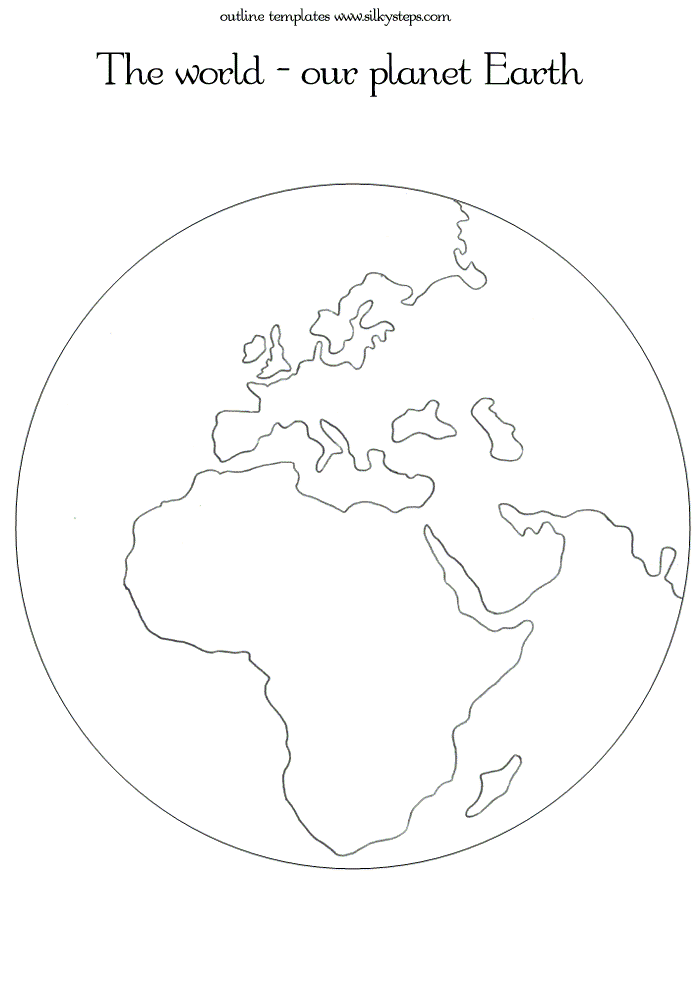 The world outline template - UK printable