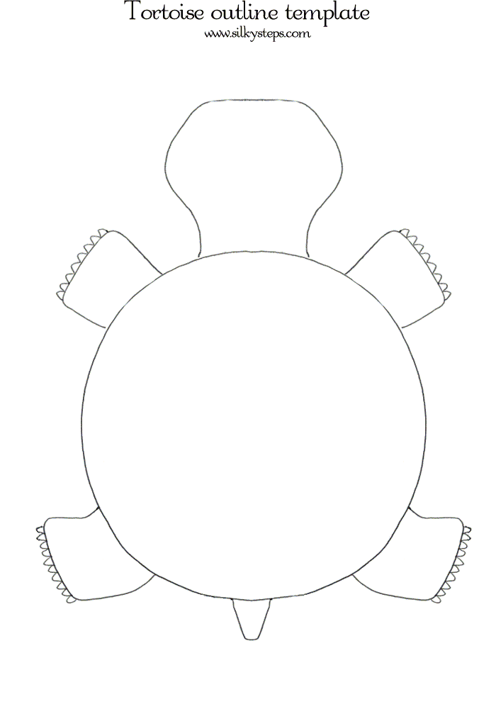 Tortoise outline template for craft, mark making and mosaic activities