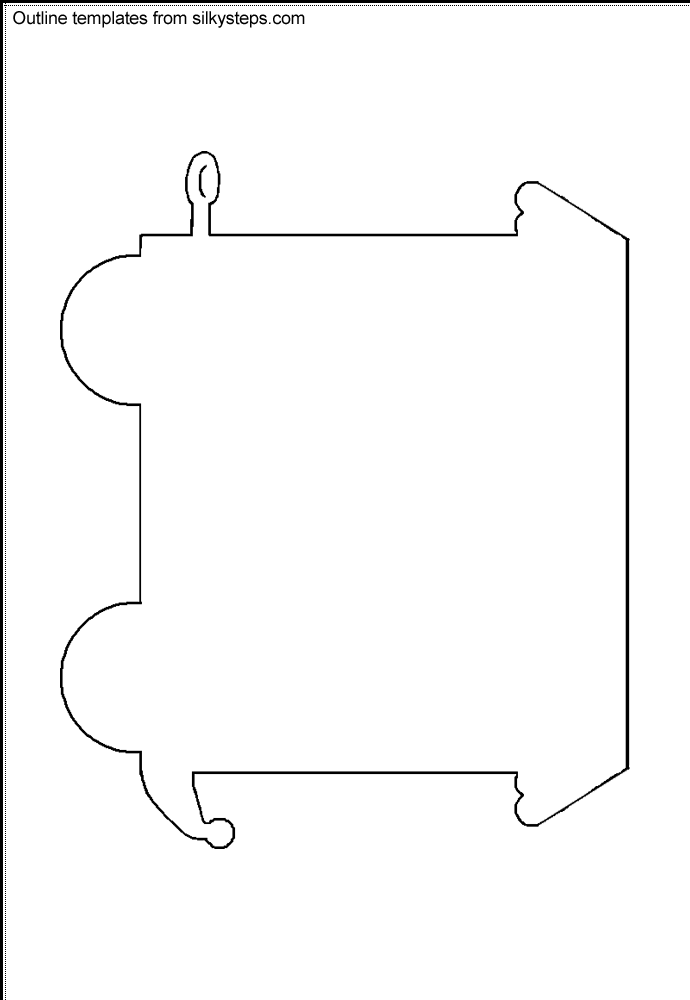 Train passenger carriage outline template