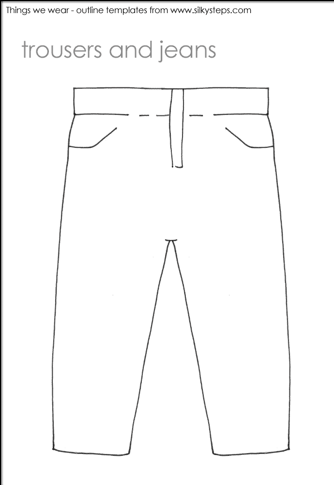 Trousers outline template - preschool activities