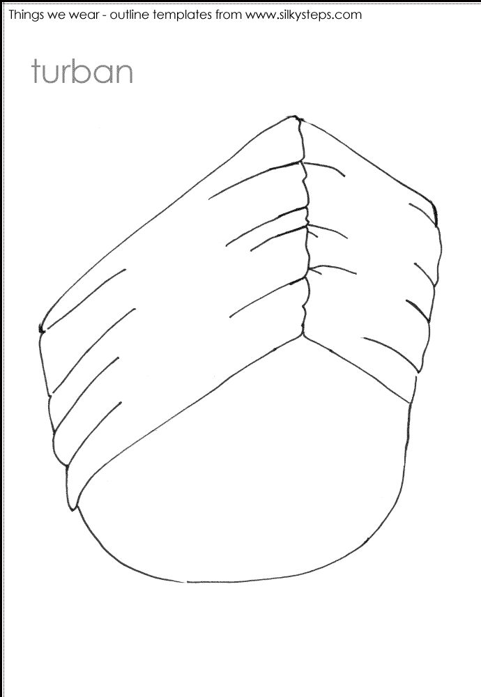 Turban outline template - preschool activities