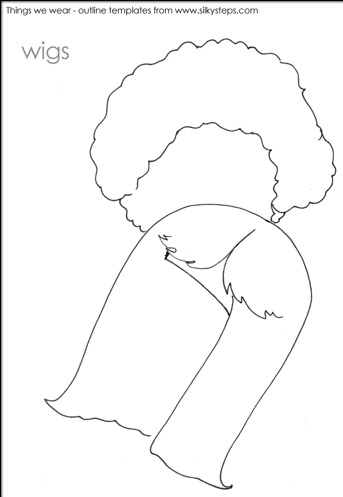 wigs outline template - preschool activities