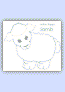 Woolly sheep outline template