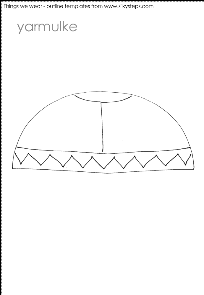 Yarmulke outline template - preschool activities