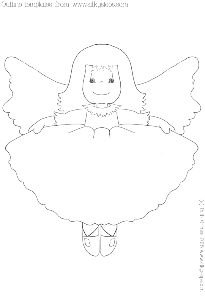 Christmas tree fairy outline picture template