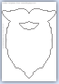 Santa's beard and moustache outline picture - print to card for a sturdy template