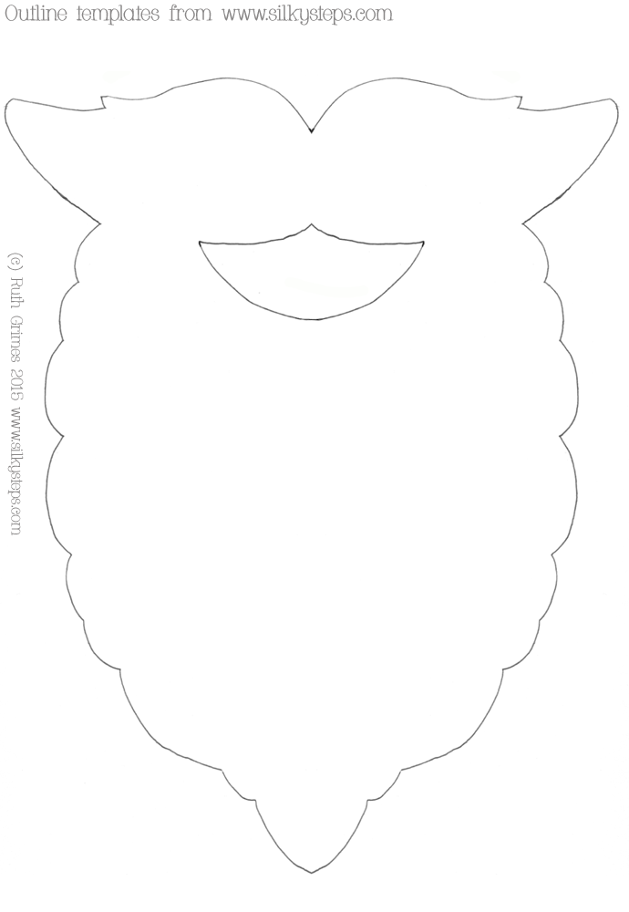 Santa beard outline picture template