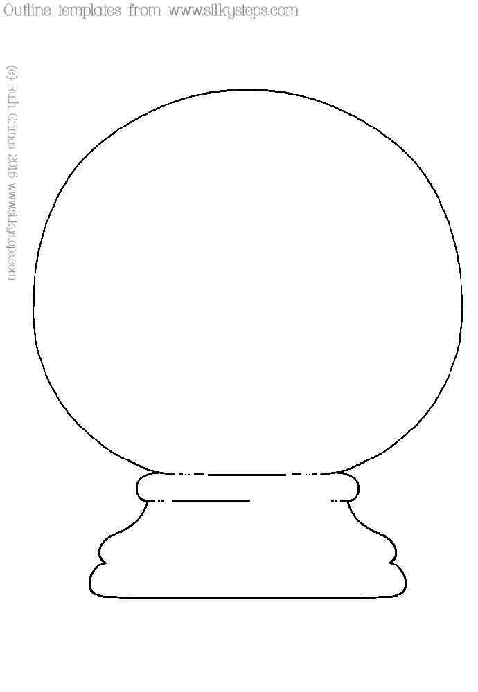 Festive snow globe outline picture - collage craft template