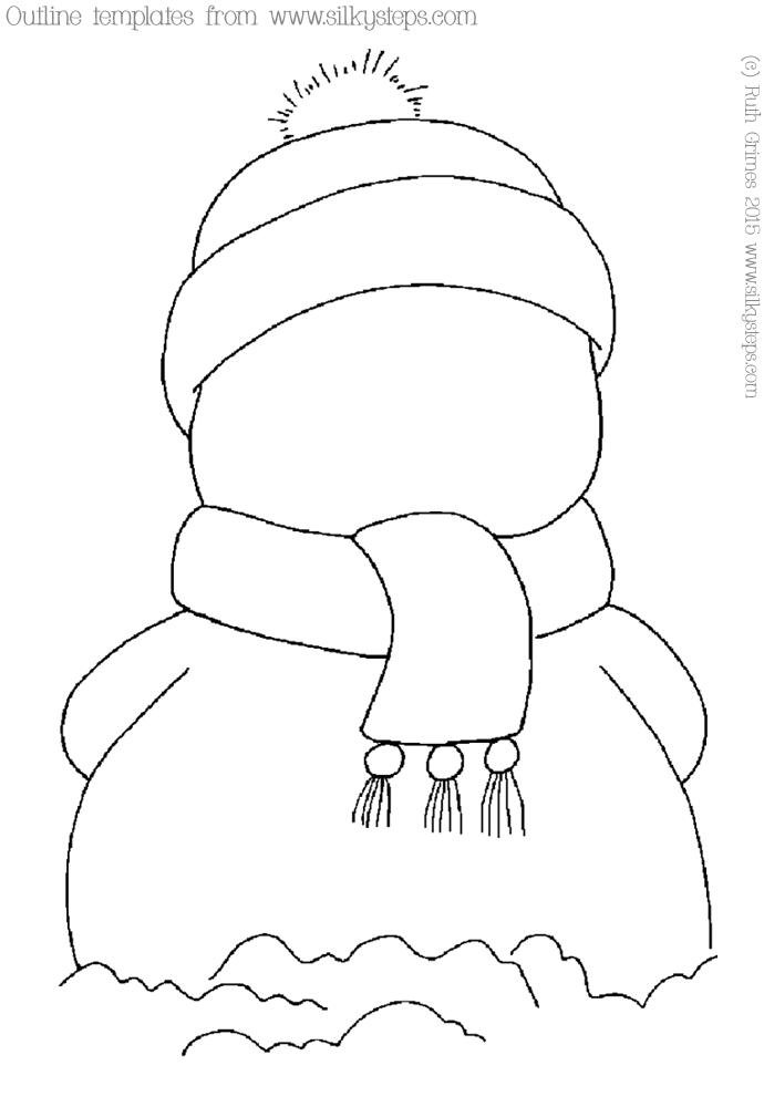 Snowman outline picture template