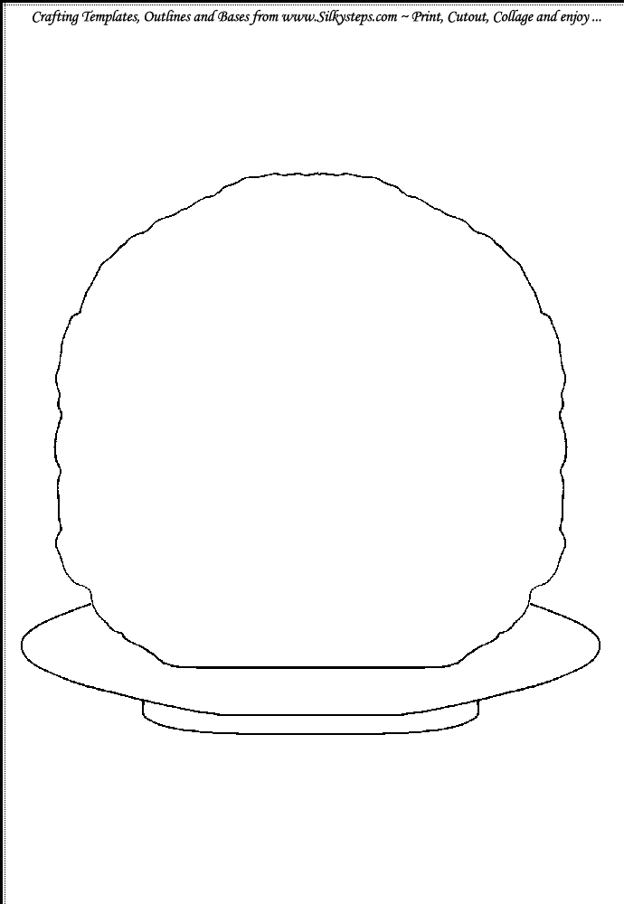 Yule fruit pudding outline template for craft and collage