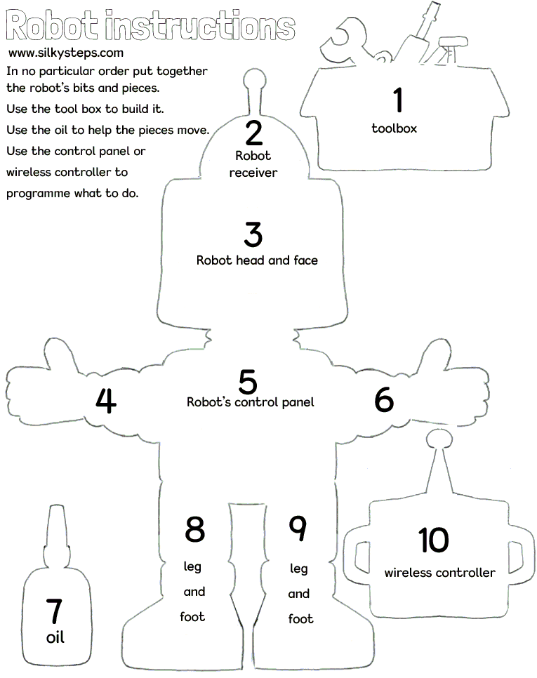 Robot building instruction sheet