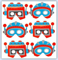 Buy robot themed foam face masks for children to role play with