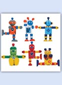 Wooden flexi robots - small jointed play figures
