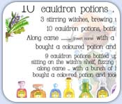 10 Cauldron potions - counting rhyme