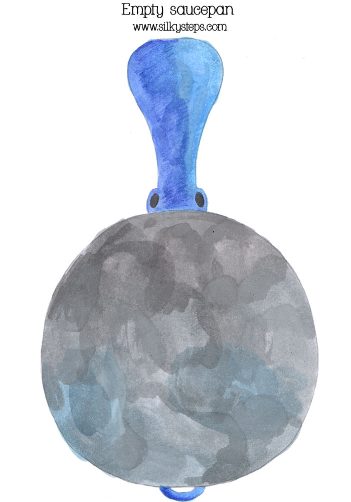 Plain colour frying pan image for display and role play activities in preschool nursery reception learning
