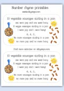 10 vegetable sausages rhyme card