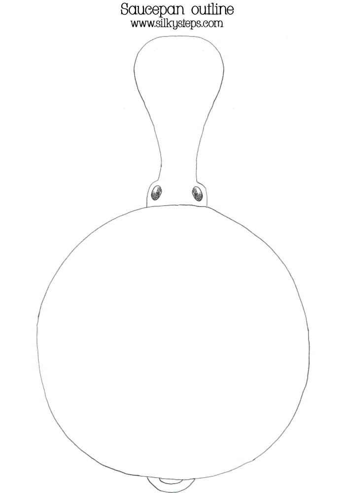 outline frying pan template - hanging collage activity