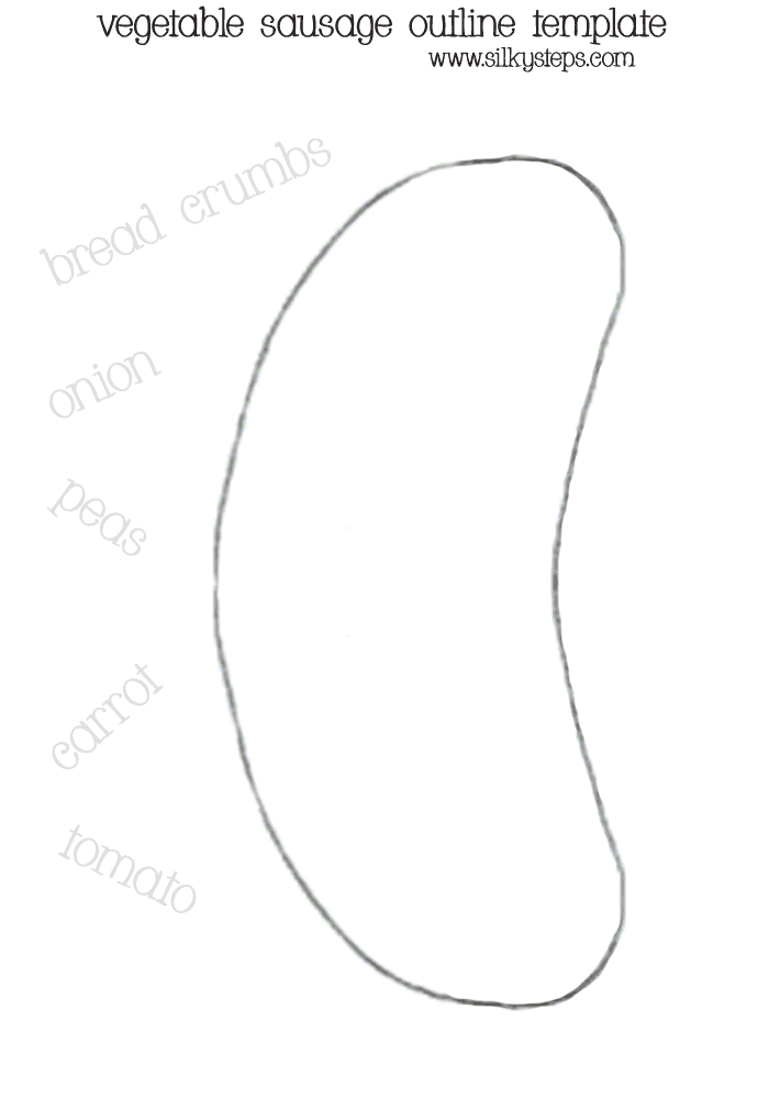 Vegetable sausage outline template