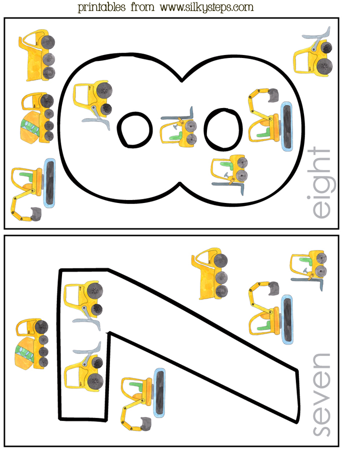 Nursery flashcard numbers 7 to 8 - maths and numeracy activities