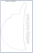 Construction hard hat outline line drawing template