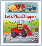 Story tell with magnets in this digger, construction site book