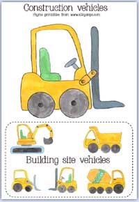 Forklift and a construction vehicle card