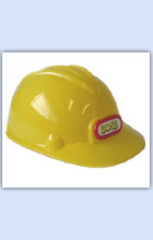 Buy real child sized construction, safety hard hats for your builder role play activities