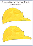Print hardhat images for role play through the number rhyme