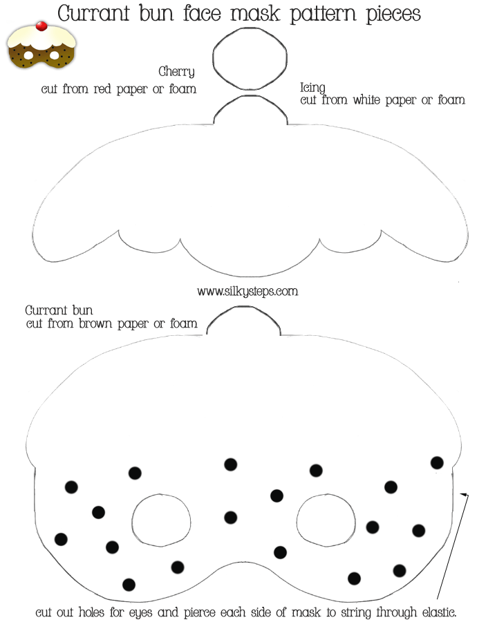 5 currant buns face mask props - preschool role play