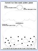 5 currant bun face mask - clip art pattern prop