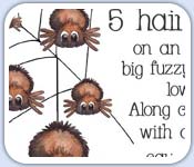 5 Hairy Spiders number counting rhyme
