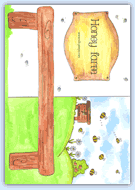 Colour honey farm shop background sheet
