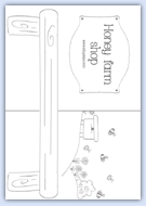 Black outline honey farm shop background sheet
