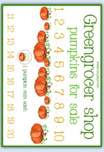 Greengrocer's shop sign - pumpkins for sale