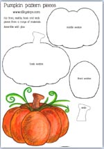 Pumpkin outline pattern piece templates